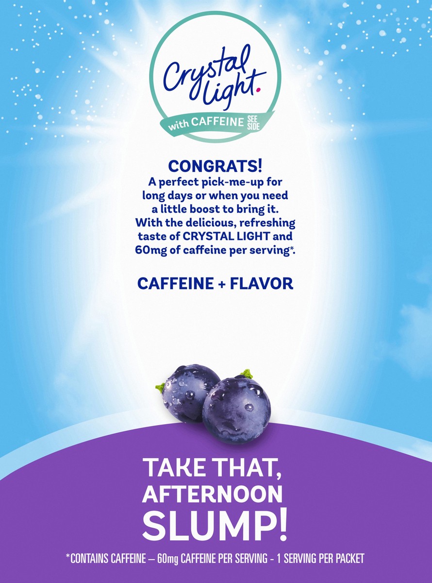 slide 3 of 9, Crystal Light Grape Naturally Flavored Powdered Drink Mix with Caffeine, 30 ct On-the-Go Packets, 30 ct