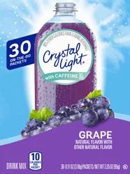Crystal Light Grape Drink Mix with Caffeine, 30 On the Go Packets