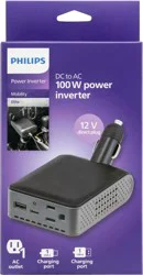 Philips Direct Plug Power Inverter 1 AC Outlet 1 USB-A 1 USB-C 100W
