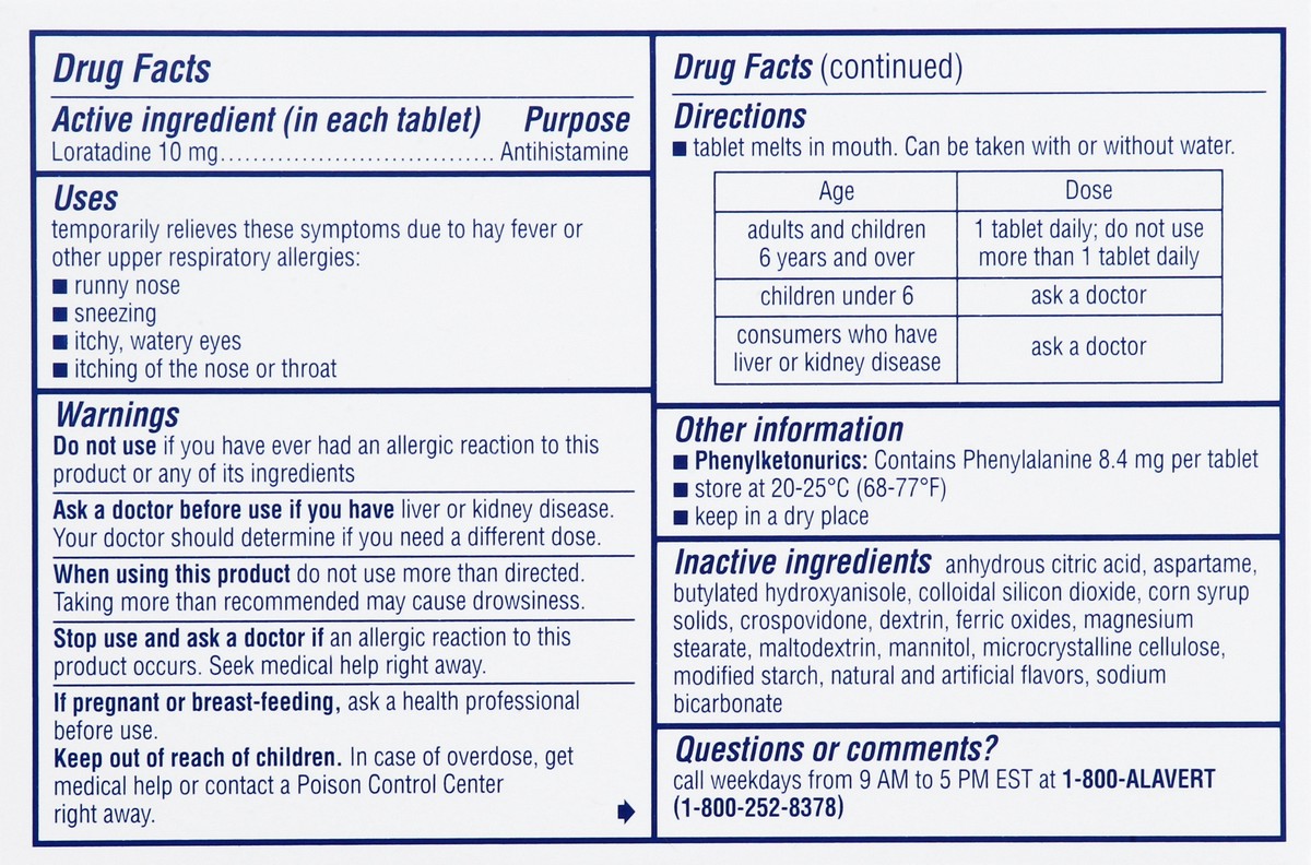 slide 5 of 12, Alavert Non-Drowsy Tablets Citrus Burst Allergy Relief 60 ea, 60 ct