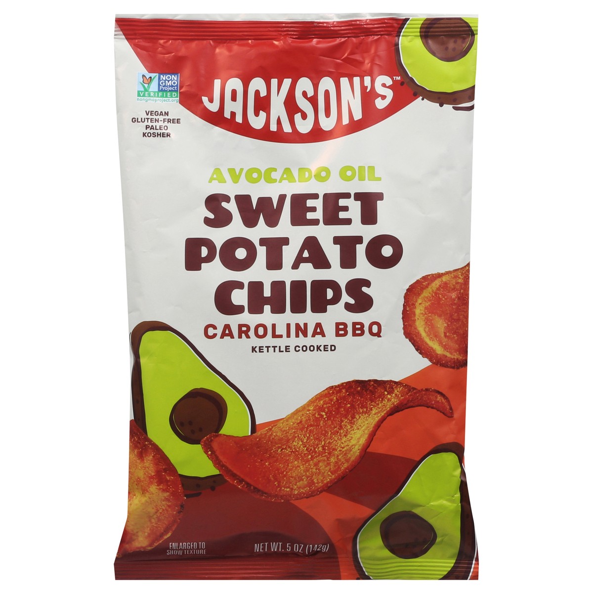 slide 1 of 13, Jackson's Kettle Cooked Carolina BBQ Sweet Potato Chips 5 oz, 5 oz