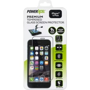 slide 1 of 1, PowerXcel Premium Tempered Glass Screen Protector For Iphone 6 Plus, 1 ct