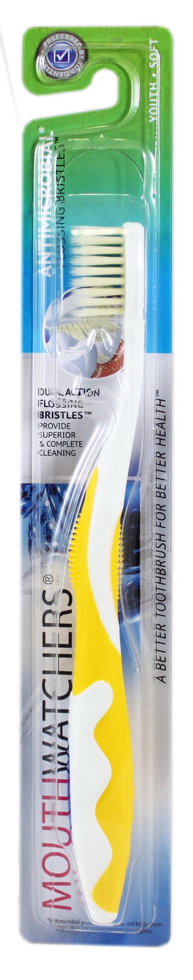 slide 1 of 1, Mouth Watchers Toothbrush Youth Yellow, 1 ct