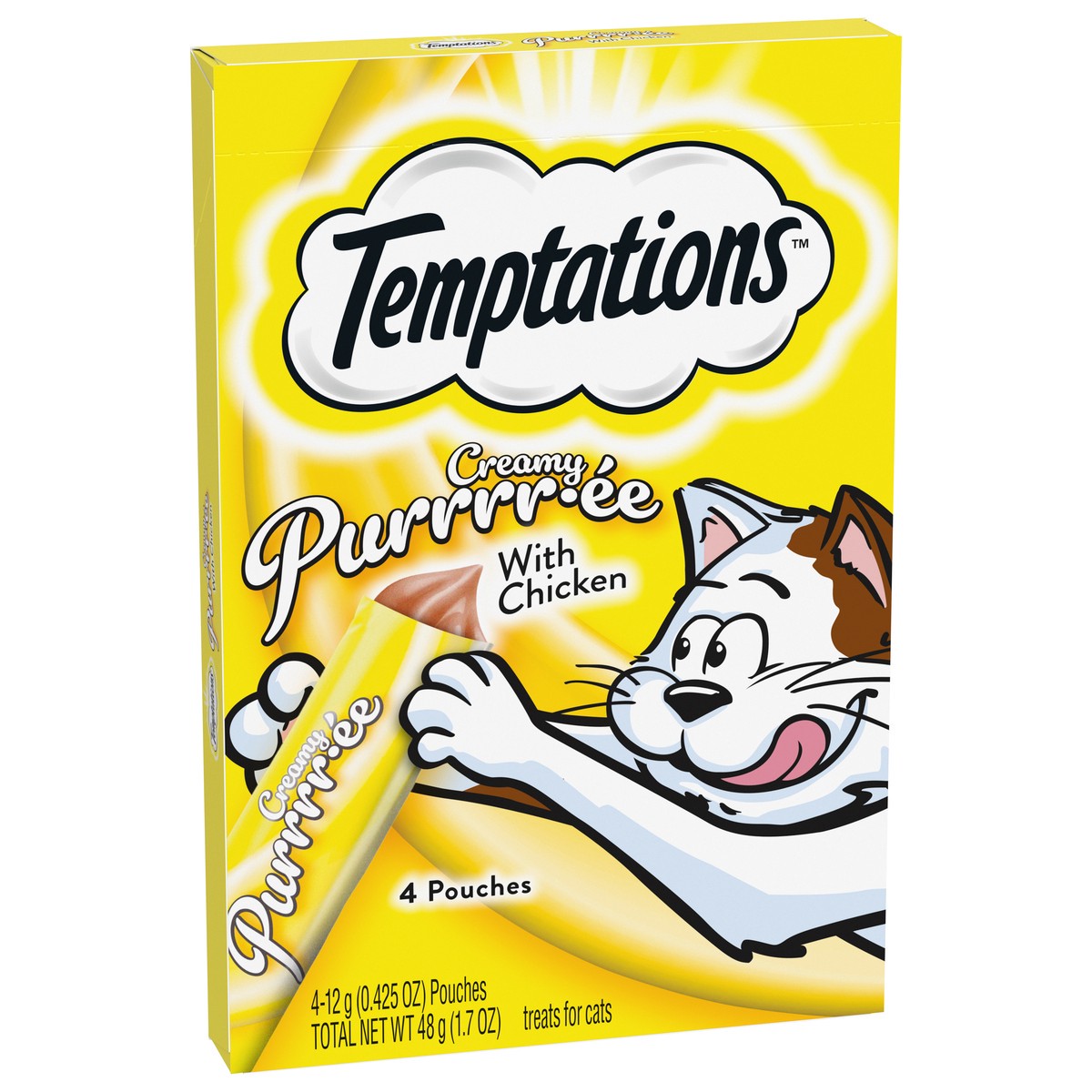 slide 5 of 12, Temptations Lickable Puree Tasty Chicken Flavor Treats for Cats 4 - 0.423 oz Pouches, 4 ct