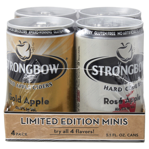 slide 1 of 4, Strongbow Beer, Minis, 4 Pack, 4 ct