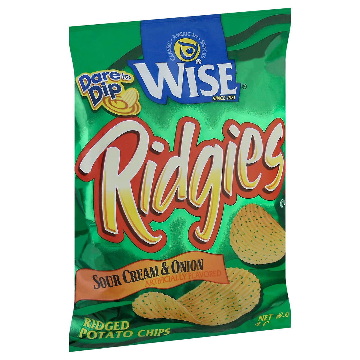 slide 11 of 14, Ridgies Ridged Sour Cream & Onion Potato Chips 4 oz, 4 oz