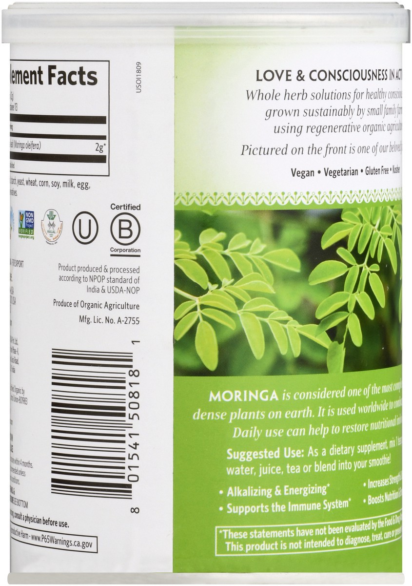 slide 6 of 9, Organic India Moringa Green Superfood, 8 oz