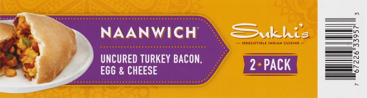 slide 9 of 10, Sukhi's 2 Pack Uncured Turkey Bacon, Egg & Cheese Naanwich 2 ea, 2 ct