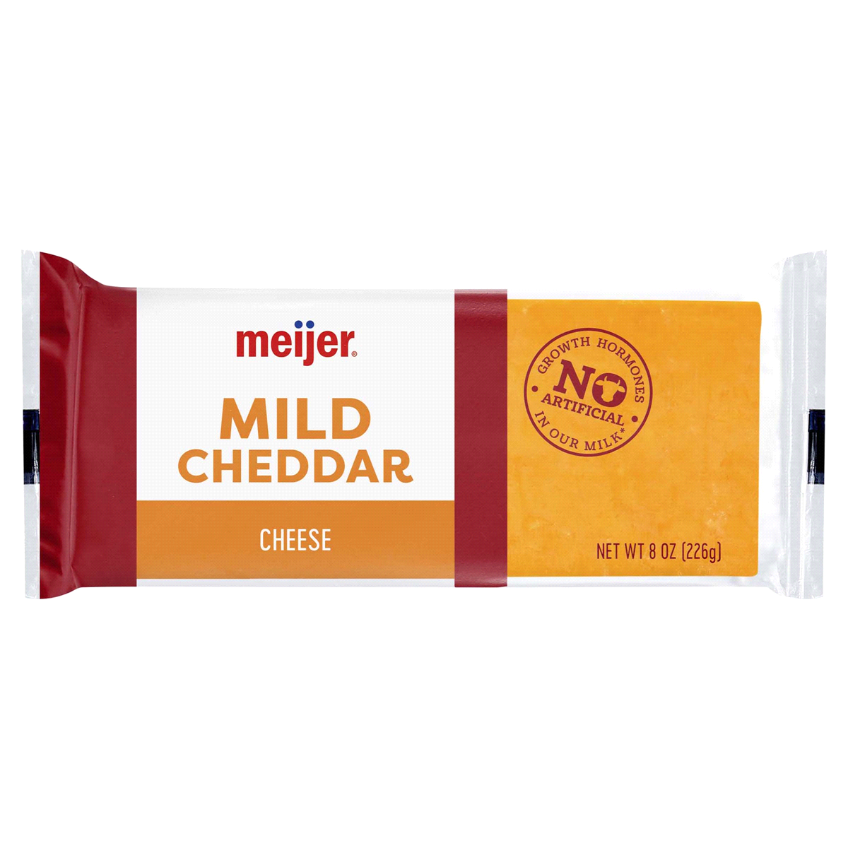 slide 1 of 2, Meijer Mild Cheddar Chunk Cheese, 8 oz