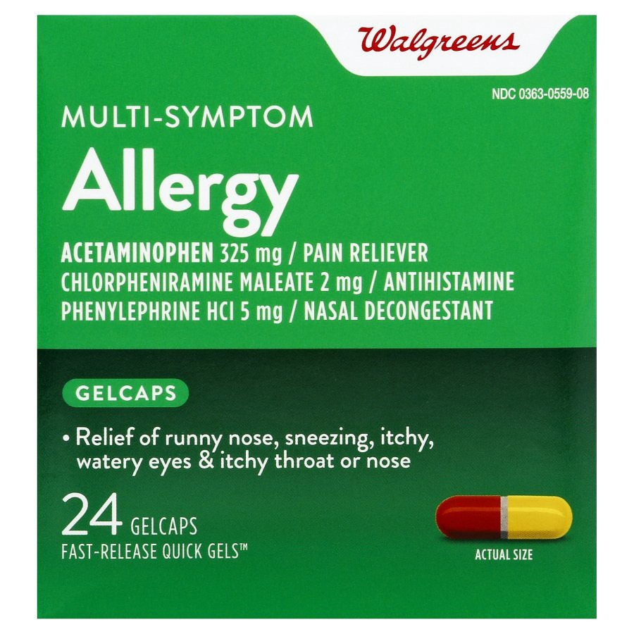 slide 1 of 5, Walgreens Multi-Symptom Fast-Release Allergy Gelcaps, 24 ct