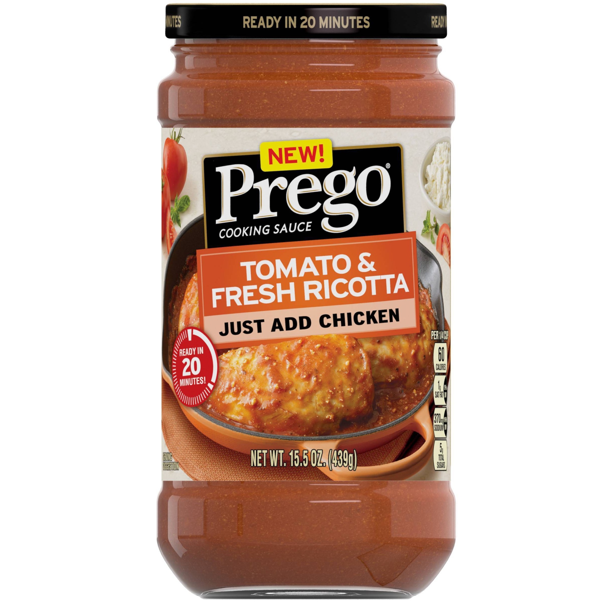 slide 1 of 7, Prego Tomato & Fresh Ricotta Cooking Sauce, 15.5 oz