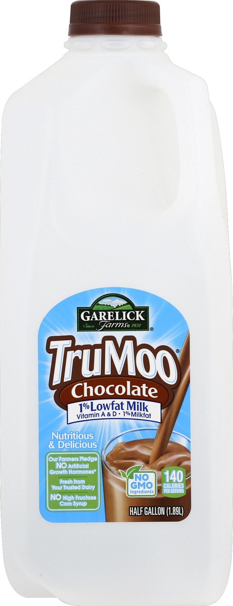 slide 2 of 7, TruMoo Chocolate 1% Lowfat Milk Half Gallon, 1/2 gal