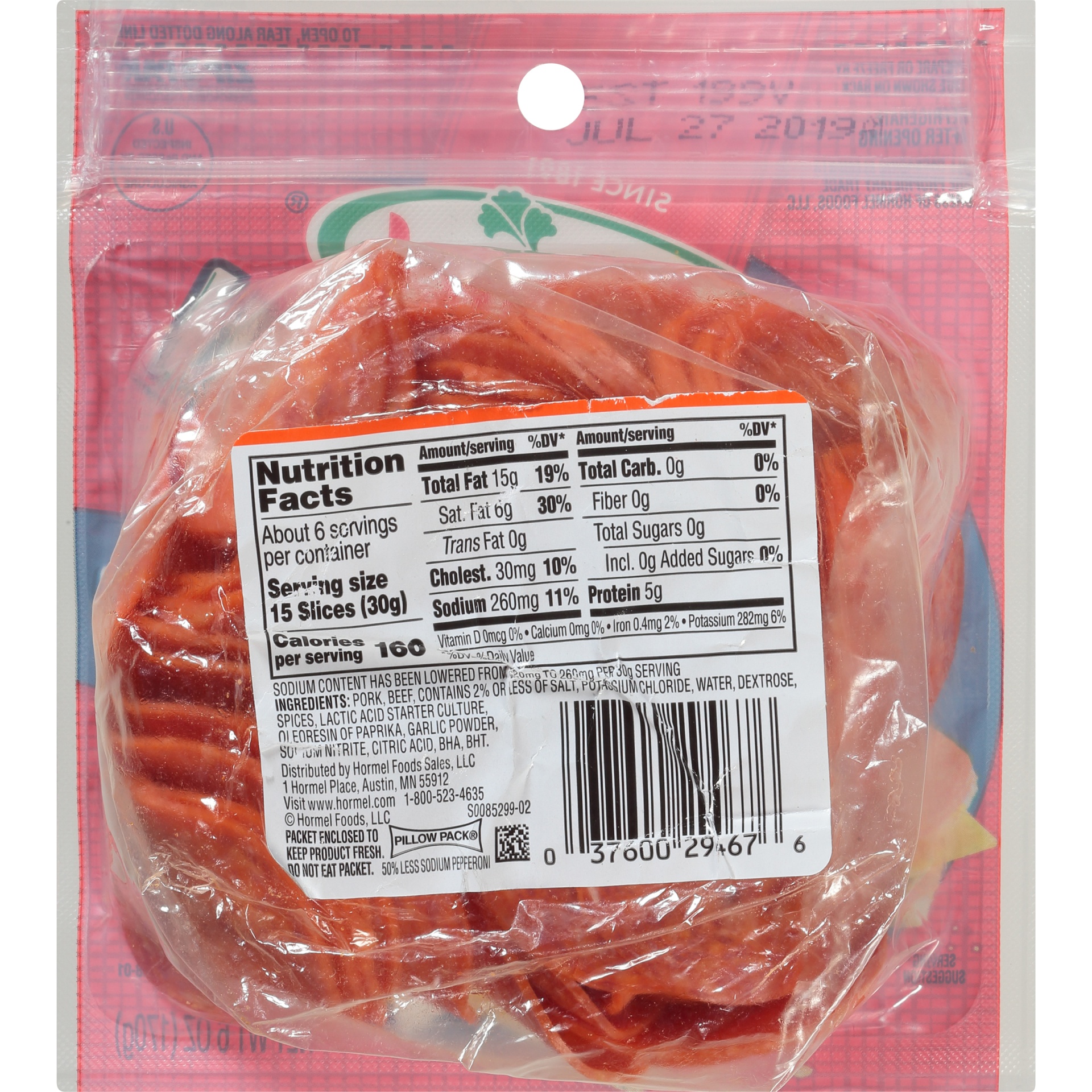 Hormel 50 Less Sodium Pepperoni Shipt