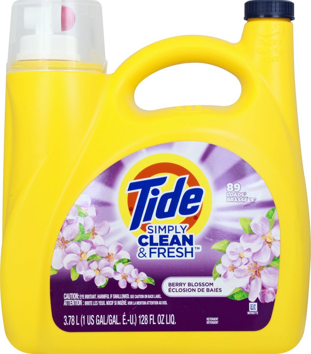 slide 2 of 6, Tide Simply Clean & Fresh Liquid Laundry Detergent, Berry Blossom, 89 loads 128 fl oz, 128 fl oz