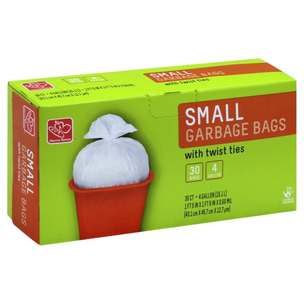 slide 1 of 1, Harris Teeter Small Garbage Bags, 30 ct