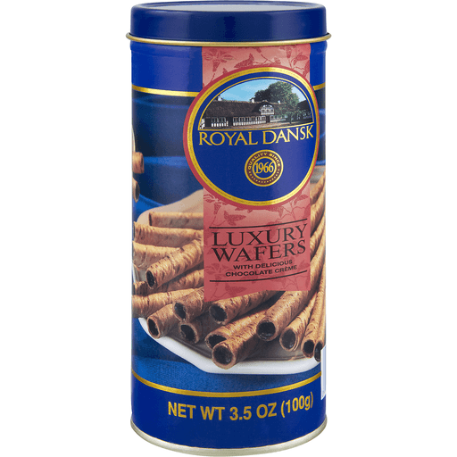 slide 2 of 9, Royal Dansk Luxury Wafers With Chocolate Creme Filling, 3.5 oz