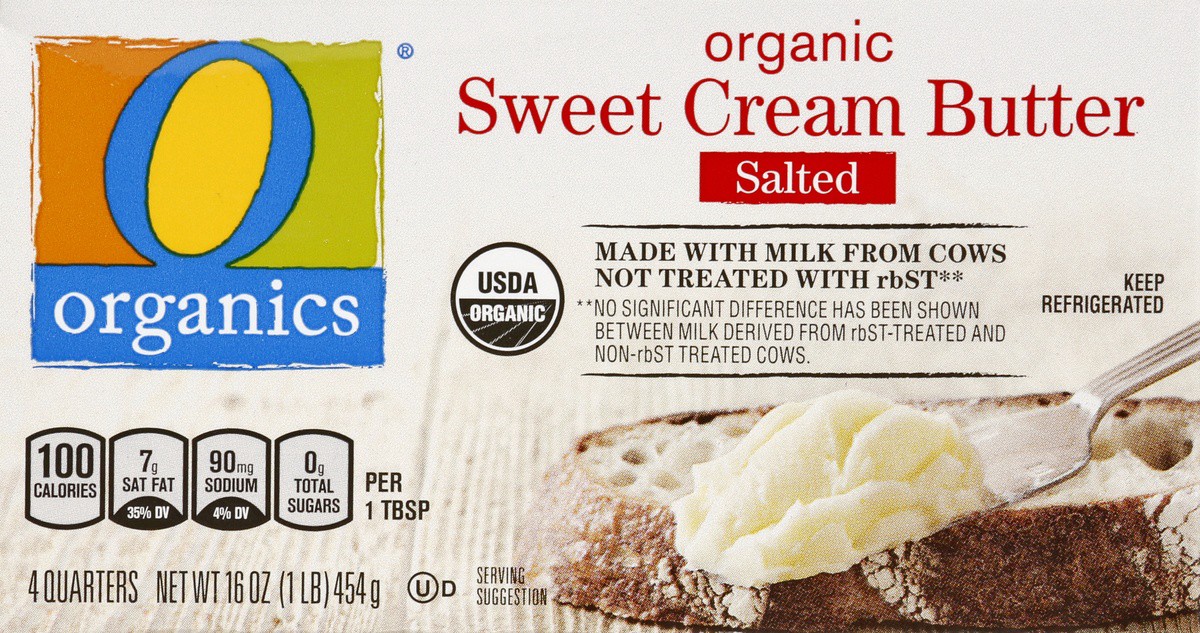 slide 2 of 4, O Organics Organic Butter Sweet Cream Salted, 1 ct