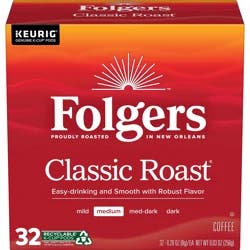 Folgers Classic Roast Medium Roast Coffee K-Cup Pods