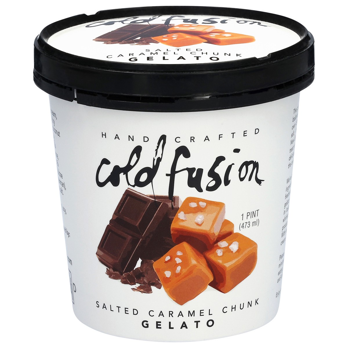 slide 3 of 4, Cold Fusion Salted Caramel Chunk Gelato 1 pt, 16 fl oz