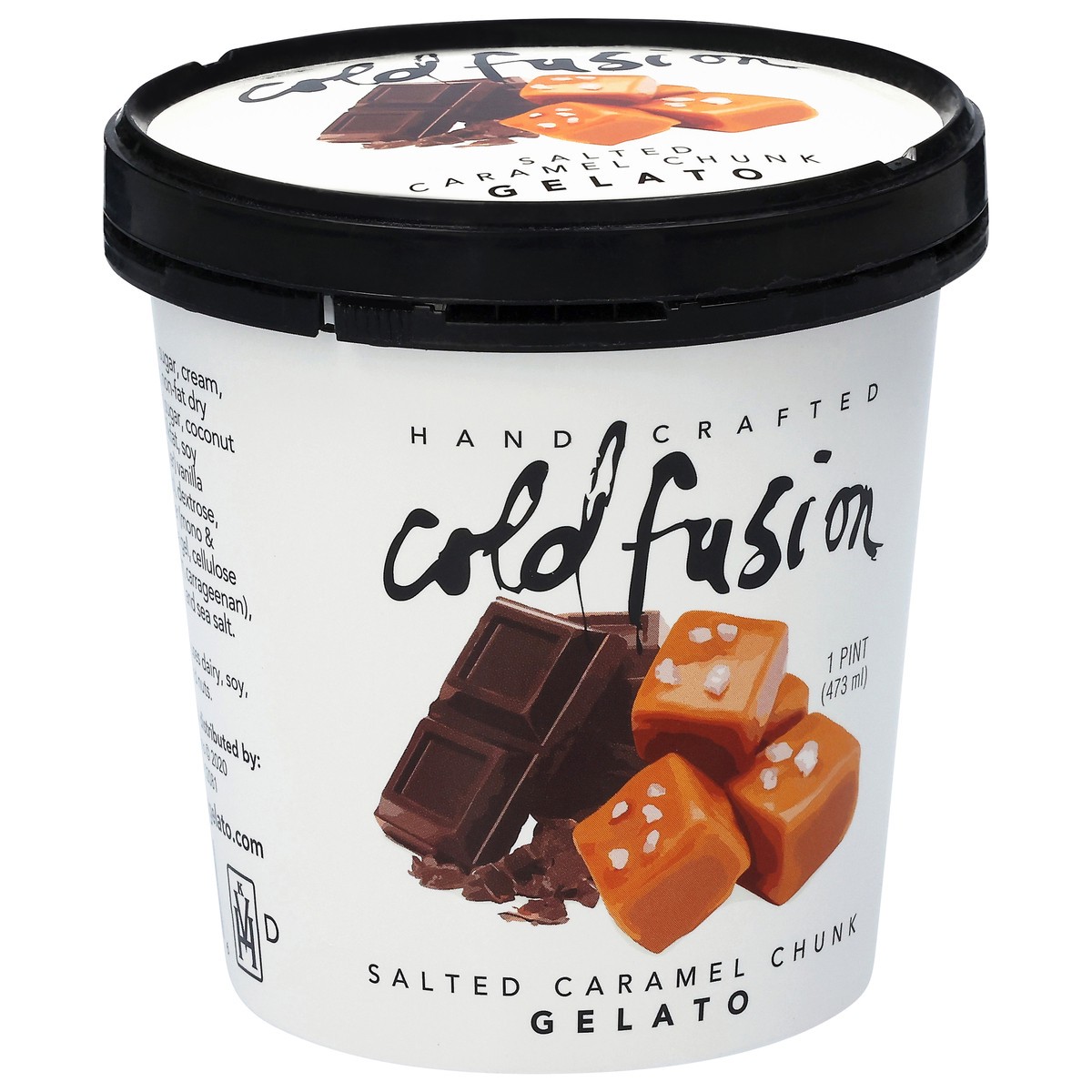slide 2 of 4, Cold Fusion Salted Caramel Chunk Gelato 1 pt, 16 fl oz