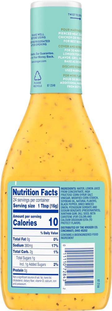 slide 2 of 4, Kroger Lemon Pepper Marinade With Lemon Juice, 12 fl oz