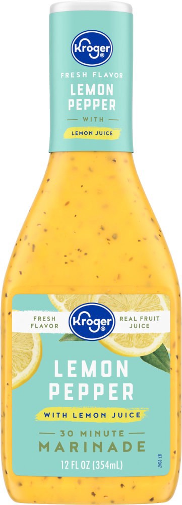 slide 1 of 4, Kroger Lemon Pepper Marinade With Lemon Juice, 12 fl oz