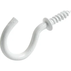 Hillman 7/8" Cup Hook White - 40 Pack