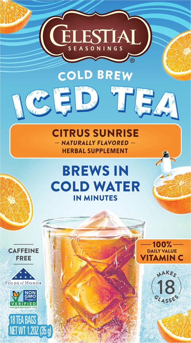 slide 9 of 11, Celestial Seasonings Citrus Cold Brew Iced Tea Herbal - 18 ct, 18 ct