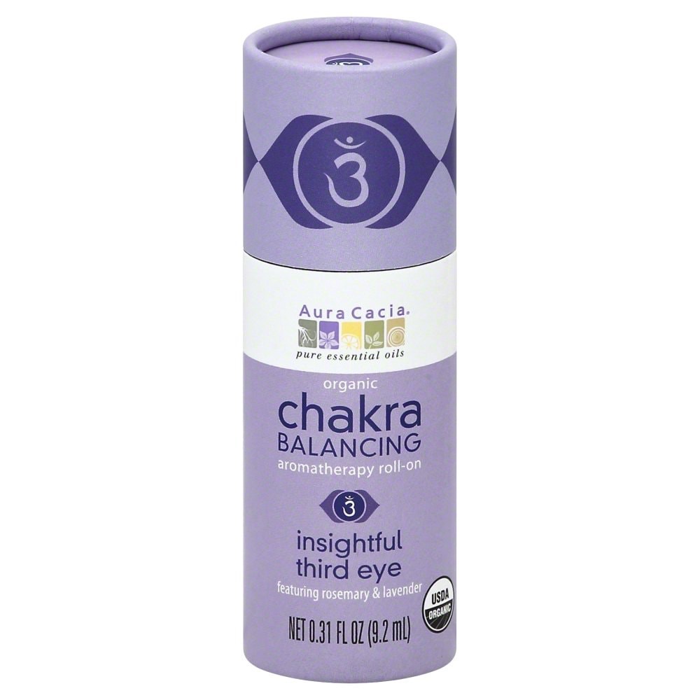 slide 1 of 2, Aura Cacia Chakra Balancing Insightful Third Eye Roll On, 0.31 fl oz