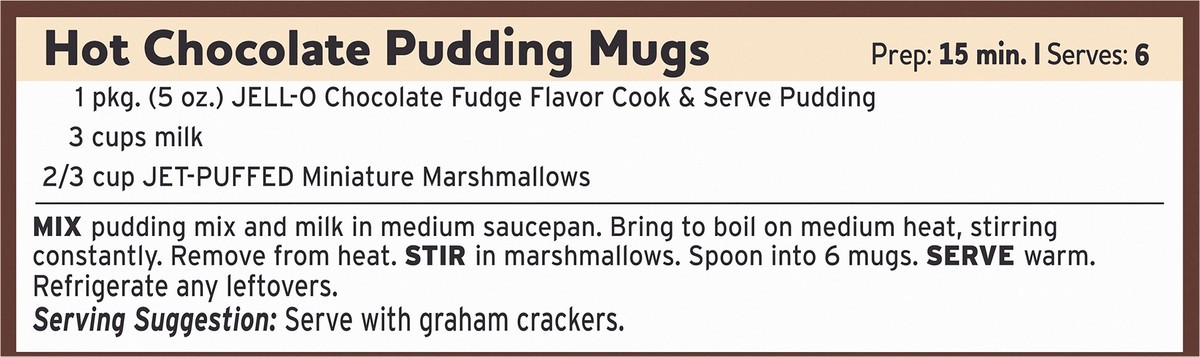 slide 6 of 9, Jell-O Cook & Serve Chocolate Fudge Pudding & Pie Filling Mix, 5 oz Box, 5 oz