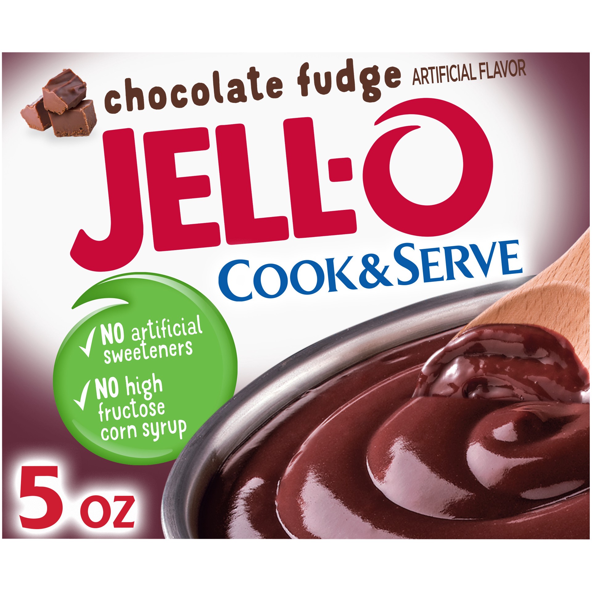 slide 1 of 9, Jell-O Cook & Serve Chocolate Fudge Pudding & Pie Filling Mix, 5 oz Box, 5 oz