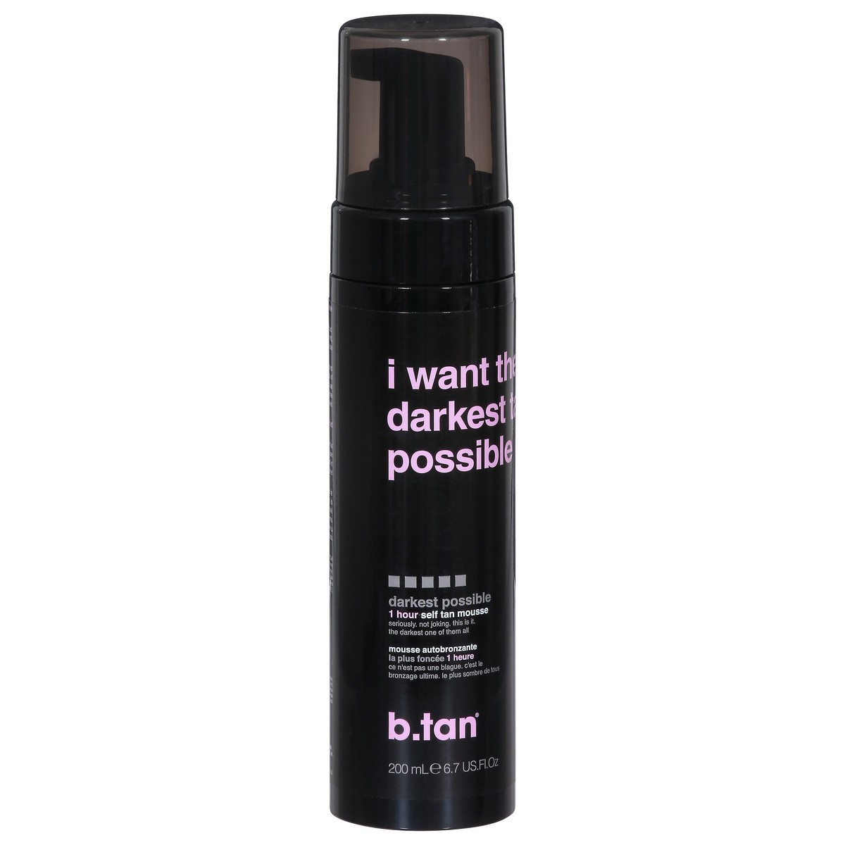 slide 6 of 9, b.tan Darkest Possible 1 Hour Self Tan Mousse 6.7 fl oz, 6.7 fl oz