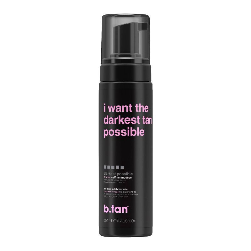 slide 1 of 9, b.tan Darkest Possible 1 Hour Self Tan Mousse 6.7 fl oz, 6.7 fl oz