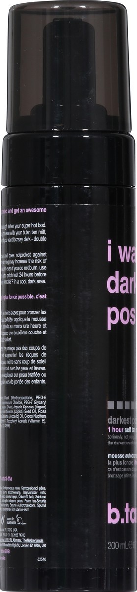 slide 5 of 9, b.tan Darkest Possible 1 Hour Self Tan Mousse 6.7 fl oz, 6.7 fl oz