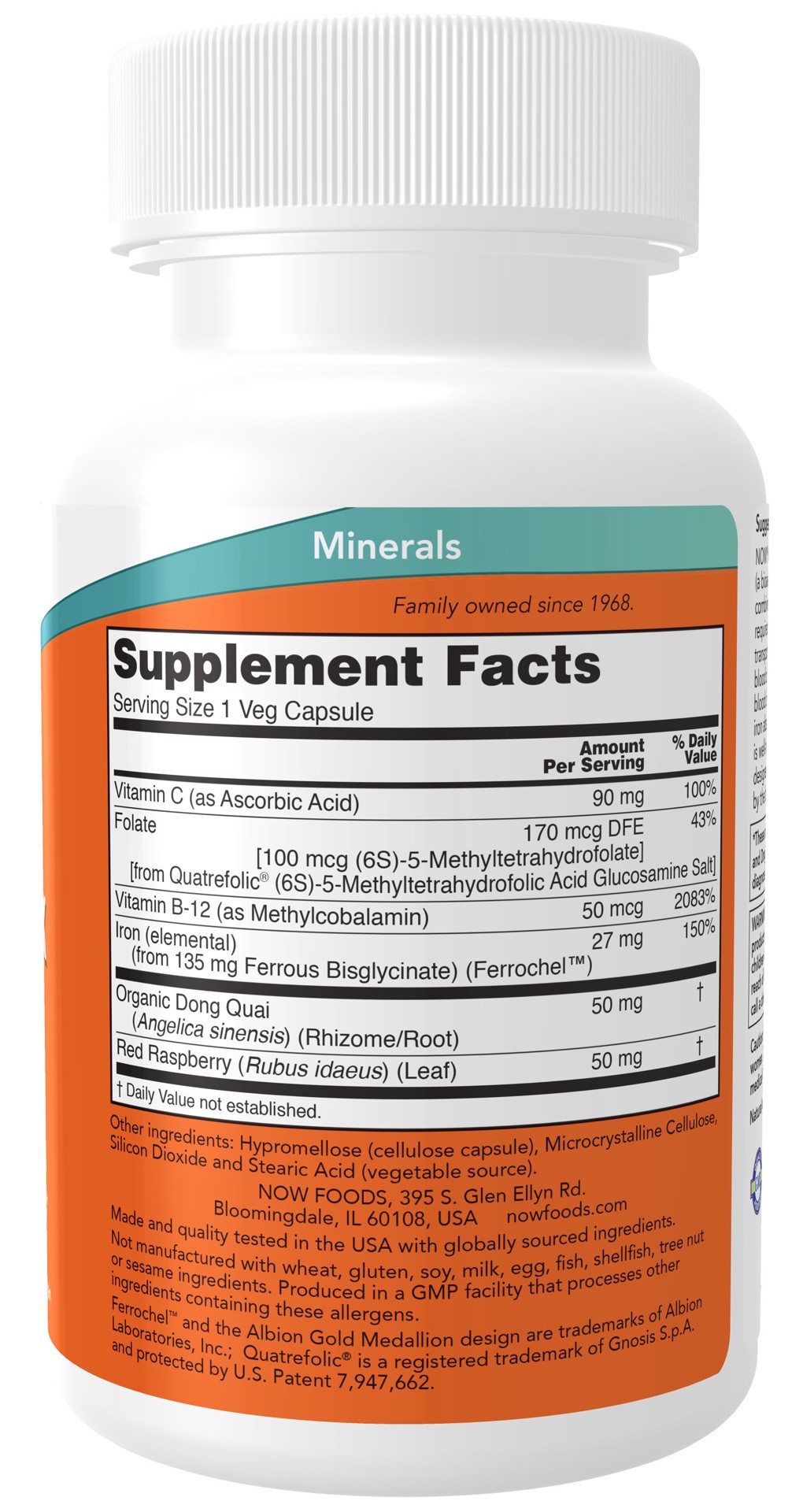 slide 3 of 4, NOW Iron Complex Caps - 100 Veg Capsules, 100 ct