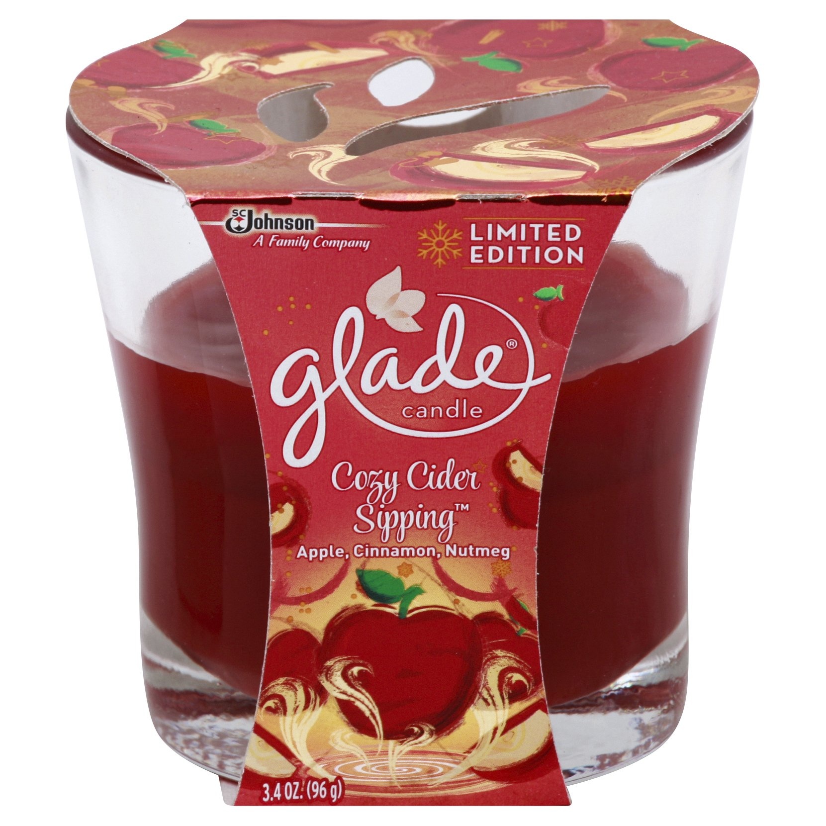 slide 1 of 5, Glade Candle Cozy Cider, 3.4 oz