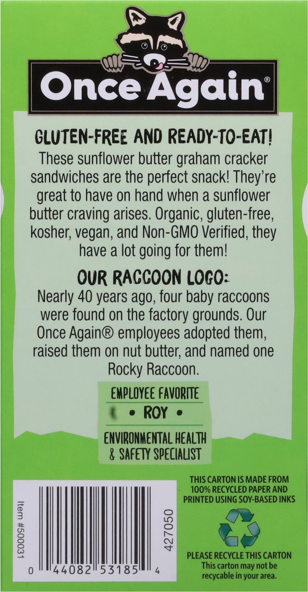 slide 13 of 14, Once Again Sunflower Butter Graham Sandwiches 5 - 1.59 oz Packs, 5 ct