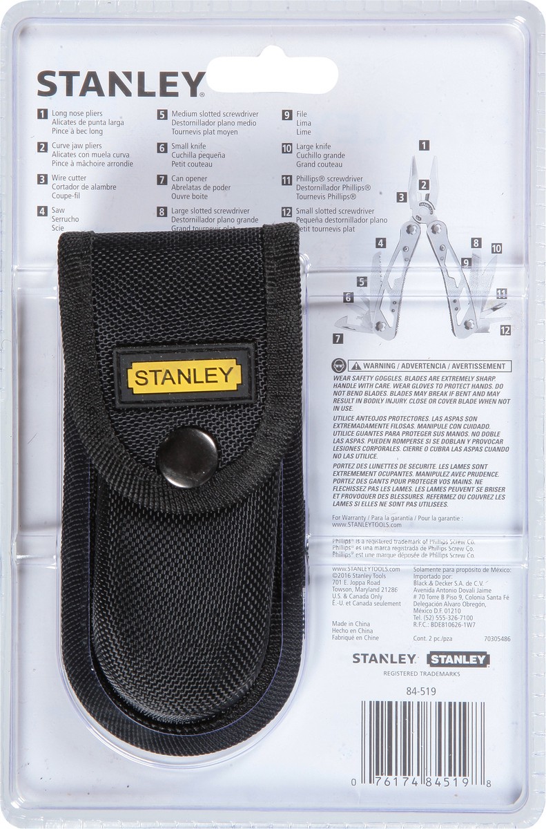 slide 2 of 9, Stanley 12-in-1 Multi Tool With Holster, 1 ct