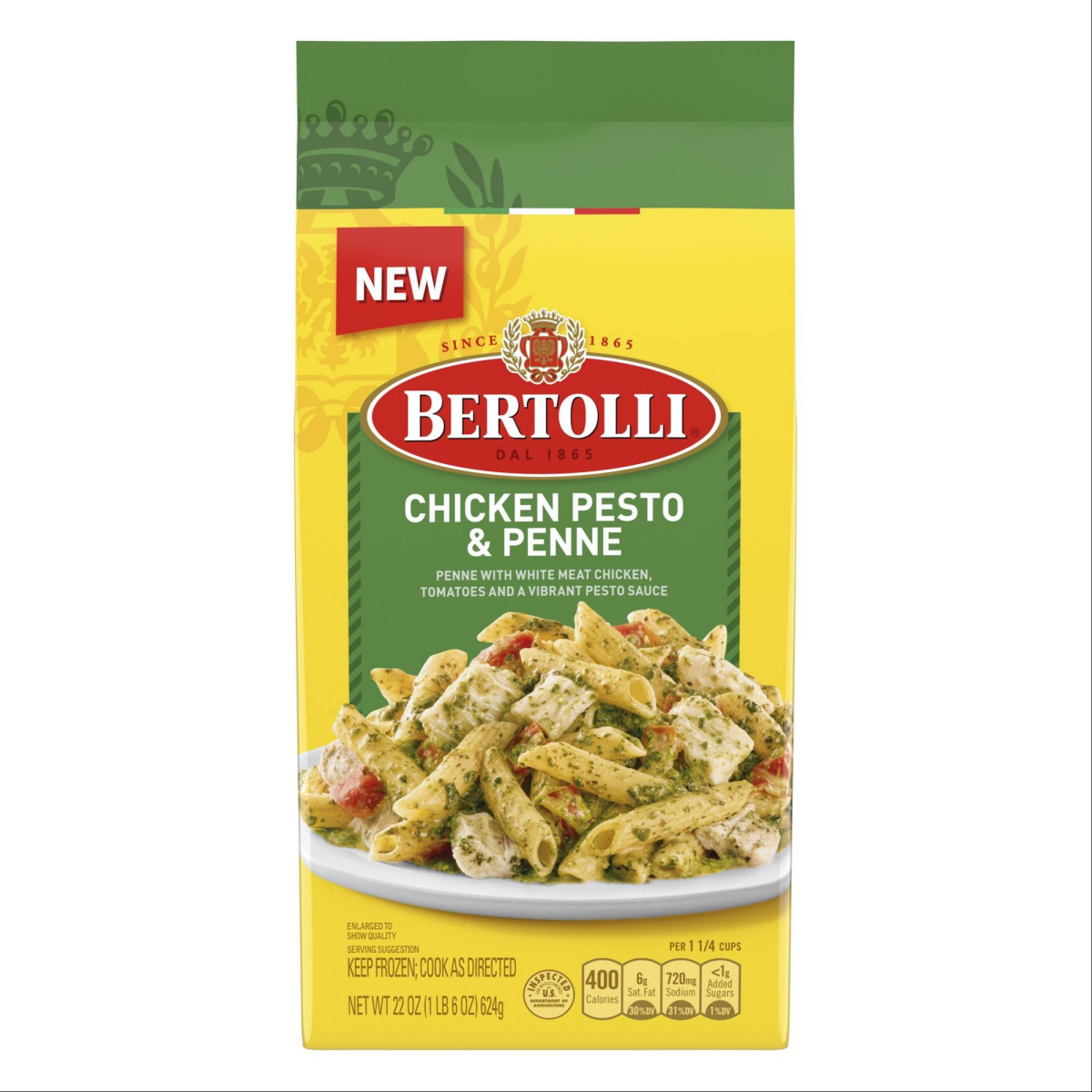 slide 1 of 13, Bertolli Chicken Pesto & Penne, Frozen Meal, 22 oz., 22 oz