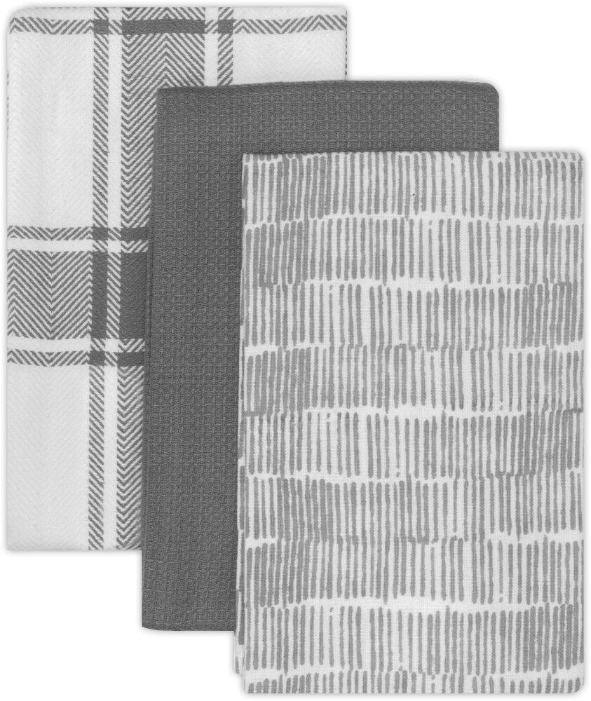 slide 1 of 1, Dash of That Elle Kitchen Towels - Gray, 3 ct