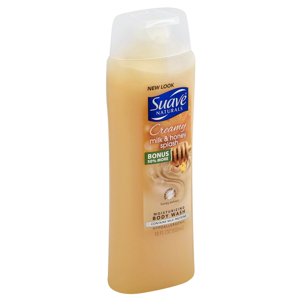 slide 1 of 1, Suave Naturals Creamy Milk & Honey Splash Body Wash, 18 fl oz