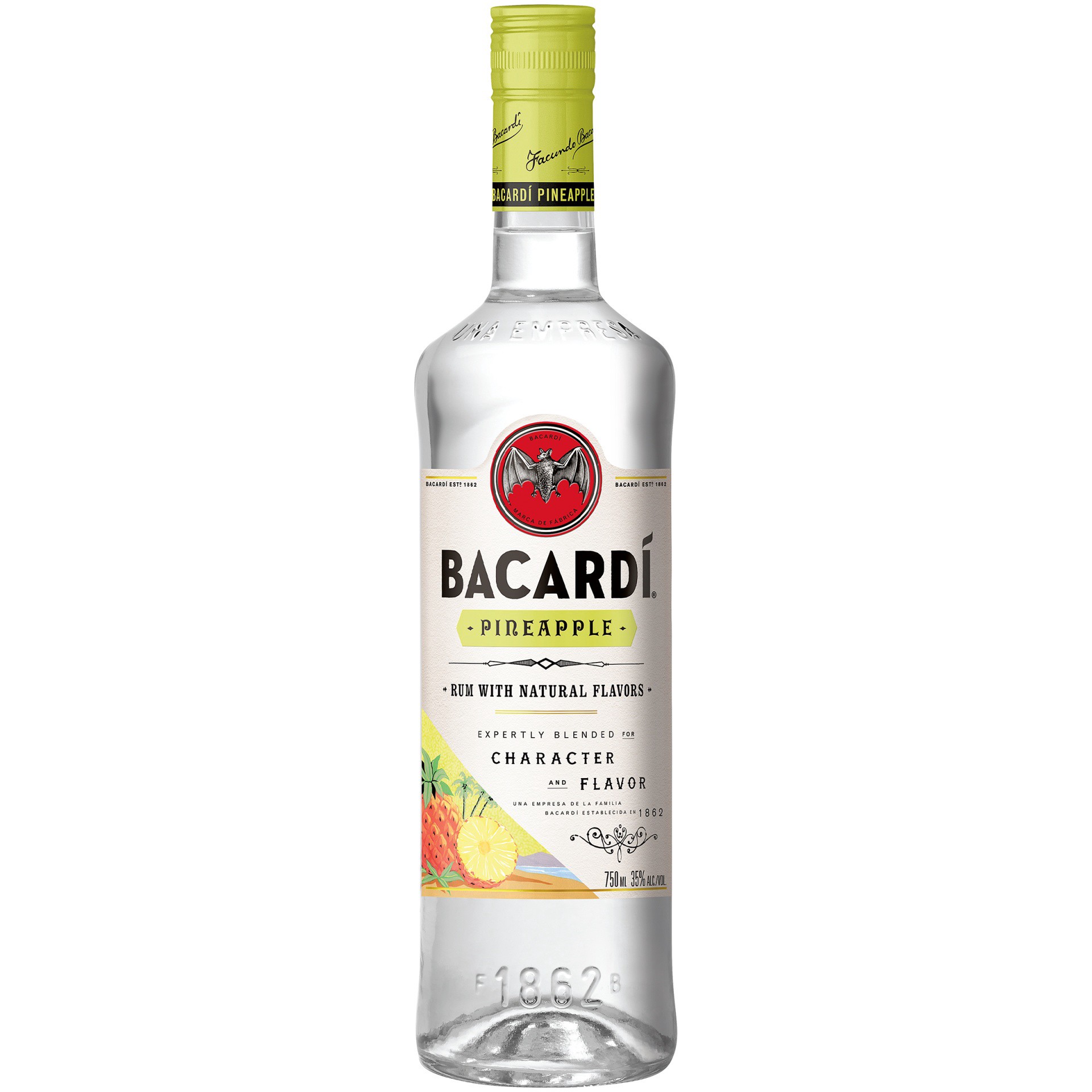 slide 1 of 1, Bacardi Pineapple Fusion Rum Bottle, 750 ml