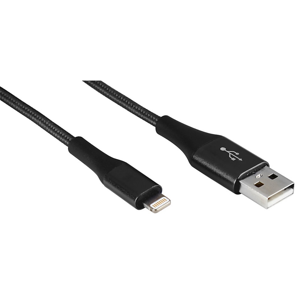 slide 1 of 1, Ativa Lightning To Usbtype-A Cable, 6', Black, 45381, 1 ct