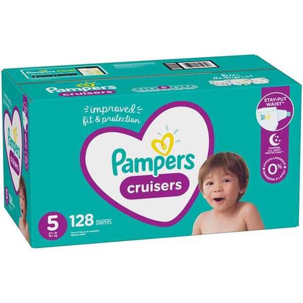 slide 1 of 5, Pampers Cruisers Diapers Size 5, 128 ct