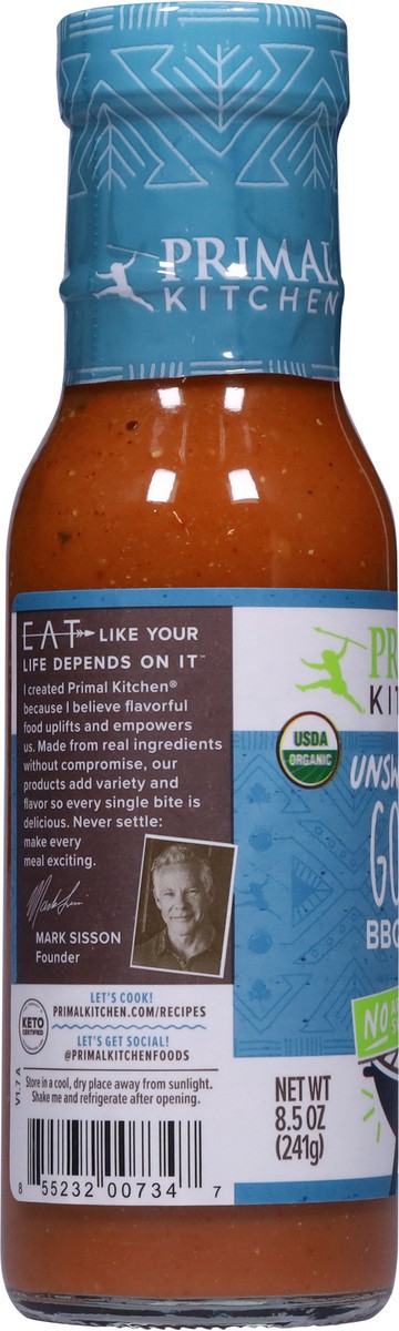 slide 7 of 9, Primal Kitchen Organic and Unsweetened Golden BBQ Sauce, 8.5 oz