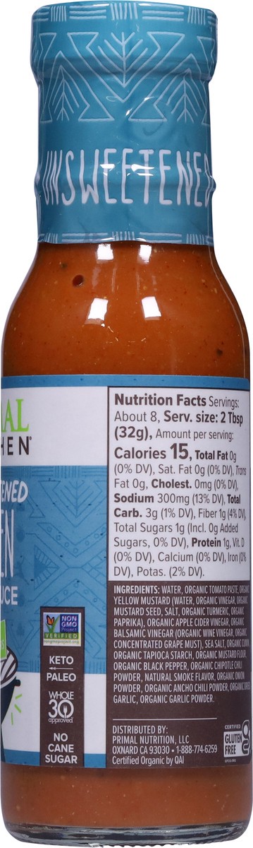 slide 8 of 9, Primal Kitchen Organic and Unsweetened Golden BBQ Sauce, 8.5 oz