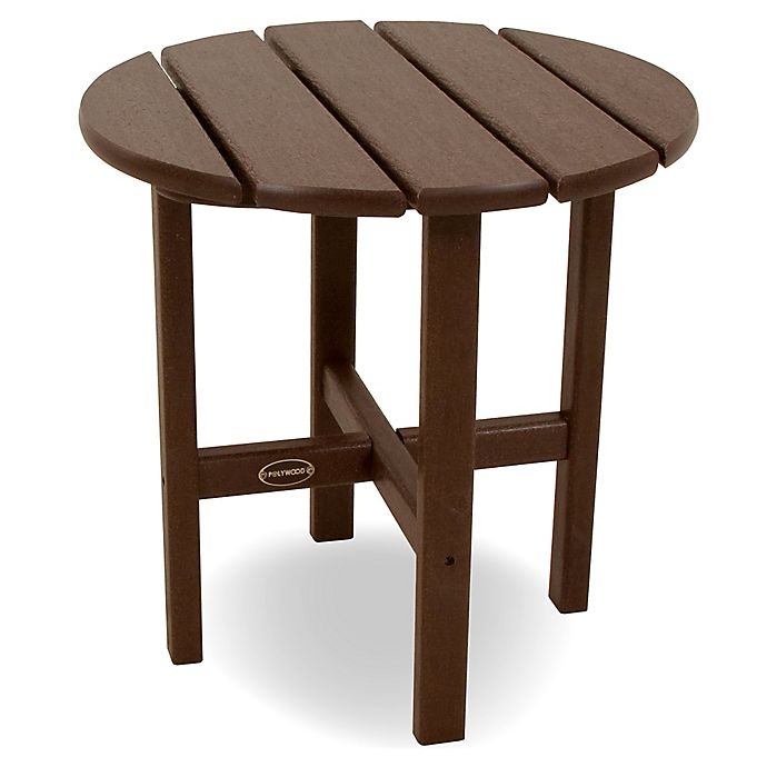 slide 1 of 1, POLYWOOD Round Side Table - Mahogany, 18 in