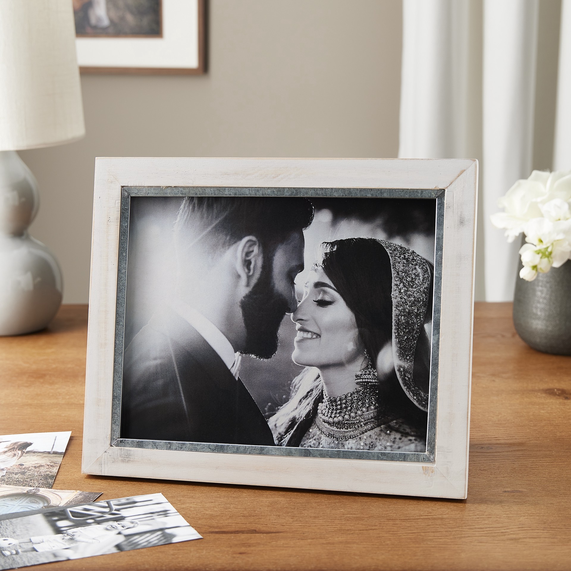 slide 3 of 4, Expressions 8" X 10" White With Silver Edge Frame By Studio Decor, 8 in x 10 in