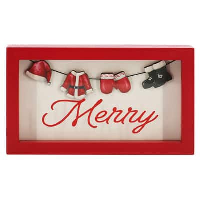 slide 1 of 4, 9" Red & White Santa's Clothes Tabletop Decor By Ashland, 9 in