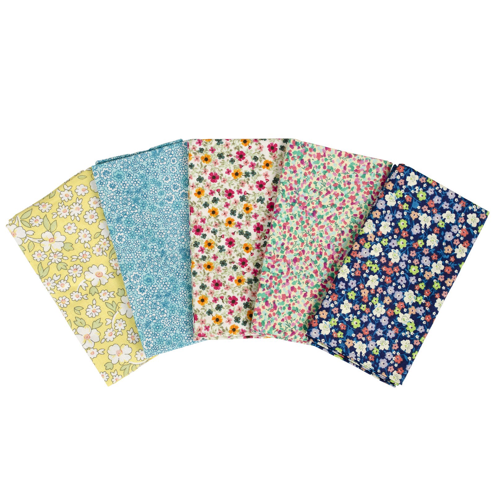slide 3 of 8, Floral Printed Fabric Bundle By Loops & Threads, 18 in x 21 in